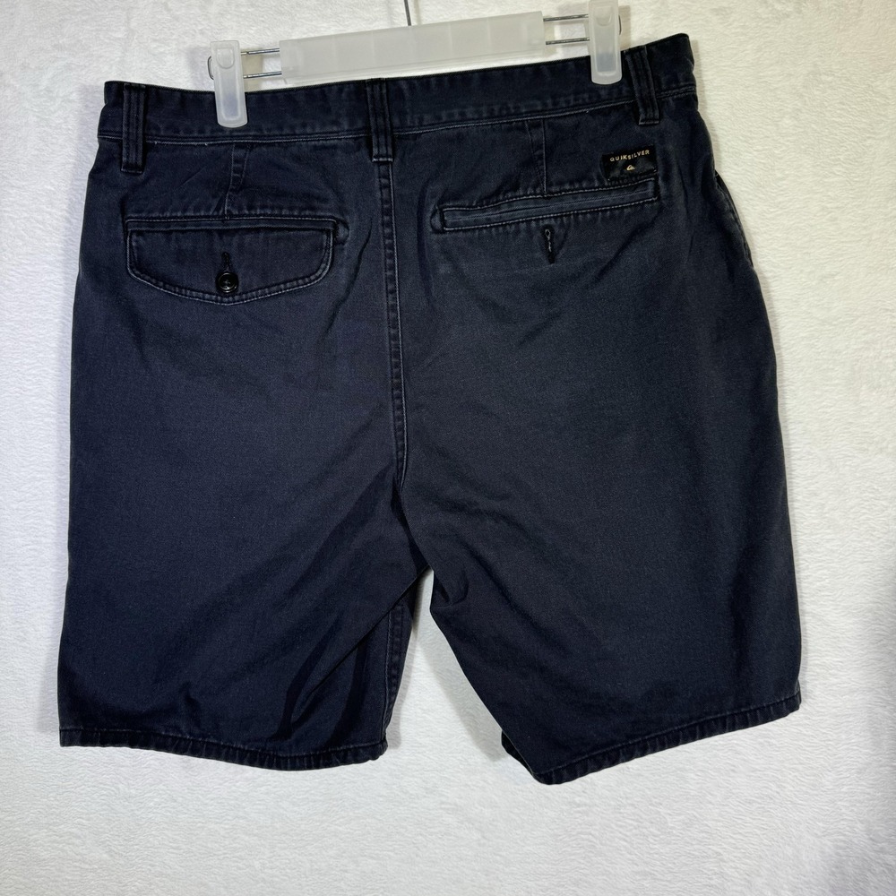 Quiksilver Shorts Mens 33 Black Straight Fit Chino Summer Casual Cotton Pockets - Picture 3 of 12